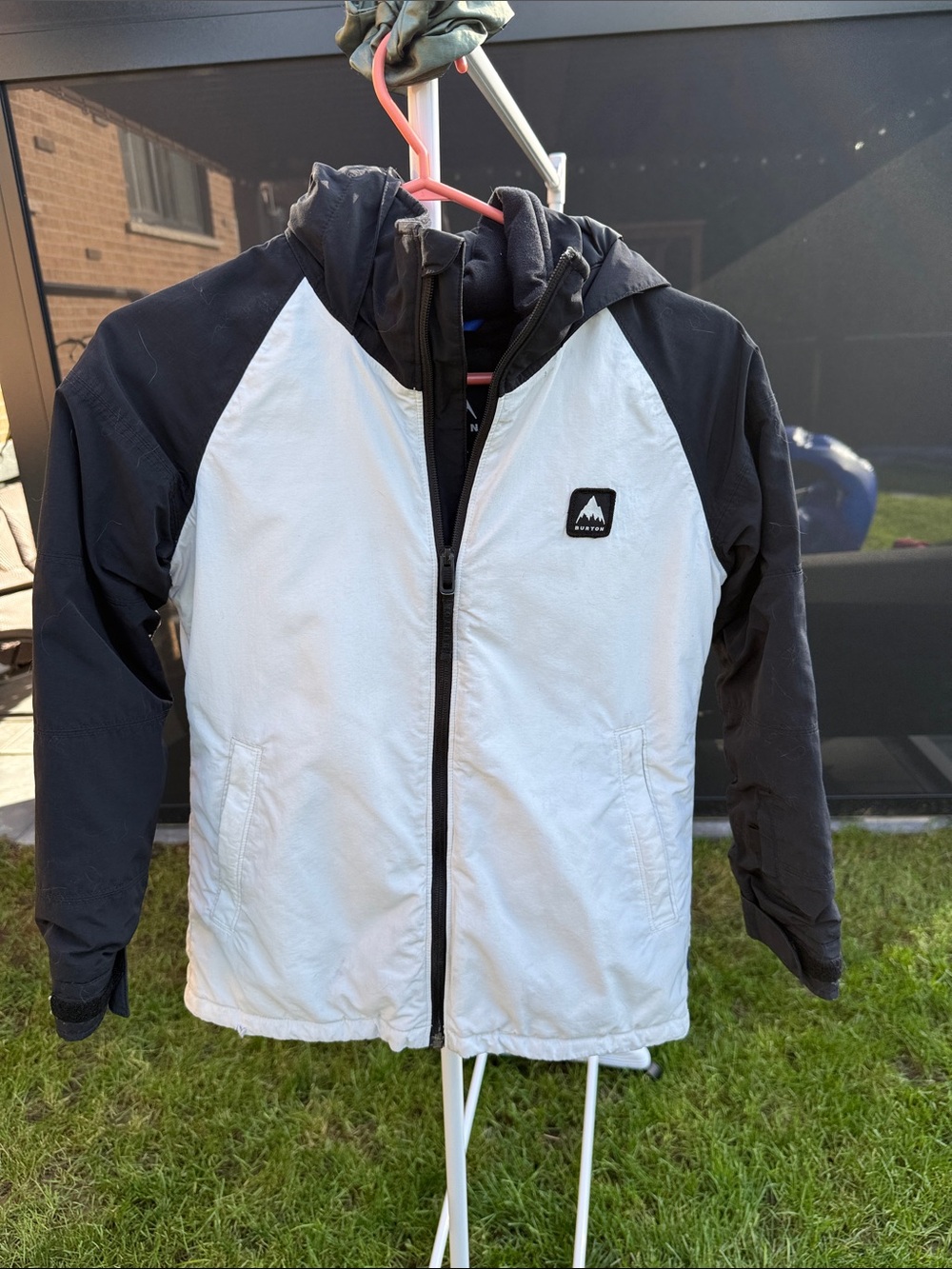 Burton Kids Black & White Hooded Puffer Jacket
